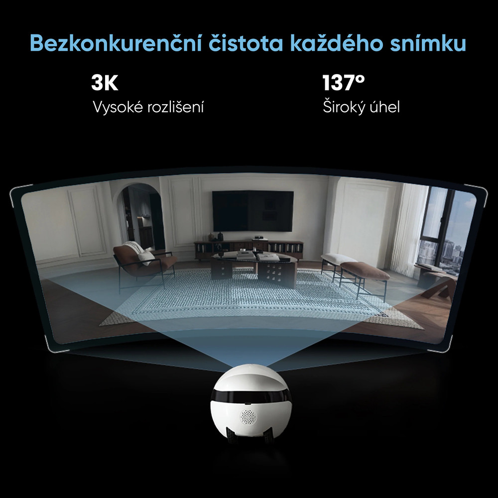 3K kamera so širokým uhlom záberu 137°